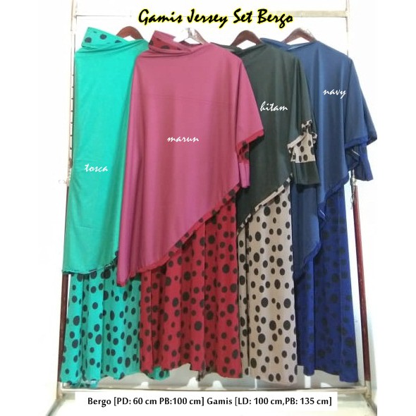 Baju Gamis Wanita Bahan Jersey Motif Plus Hijab Syar'i