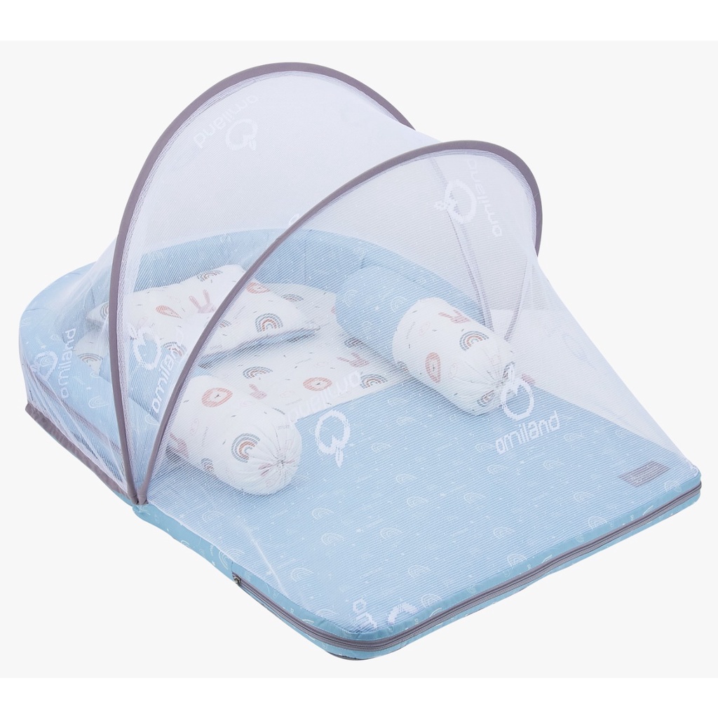 [2 kg] Omiland Kasur Bayi Lipat Bumper + Kelambu Rainbow Series - OB 21171-2