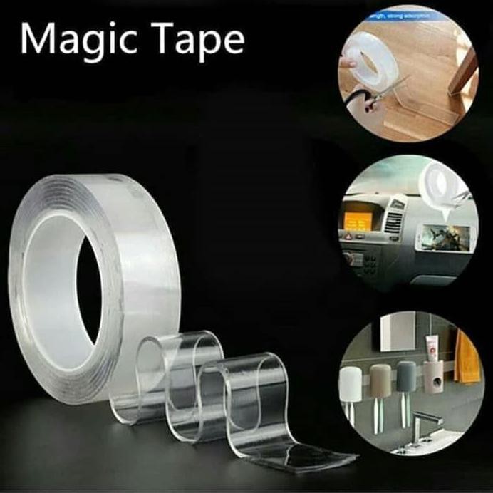 

Nano magic tape transparant washable reuse ivy grip isolasi 3cm x 1m Brt56