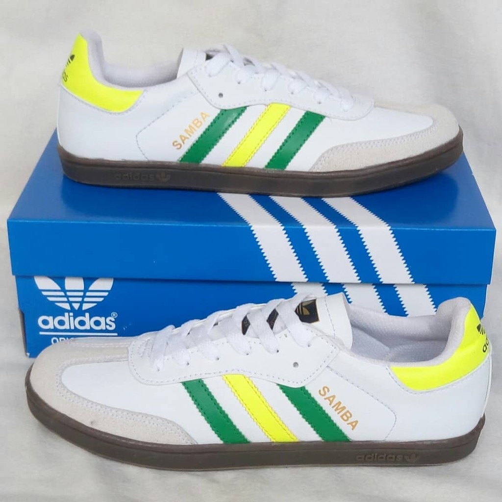 SEPATU ADIDAS Samba White Neon Green