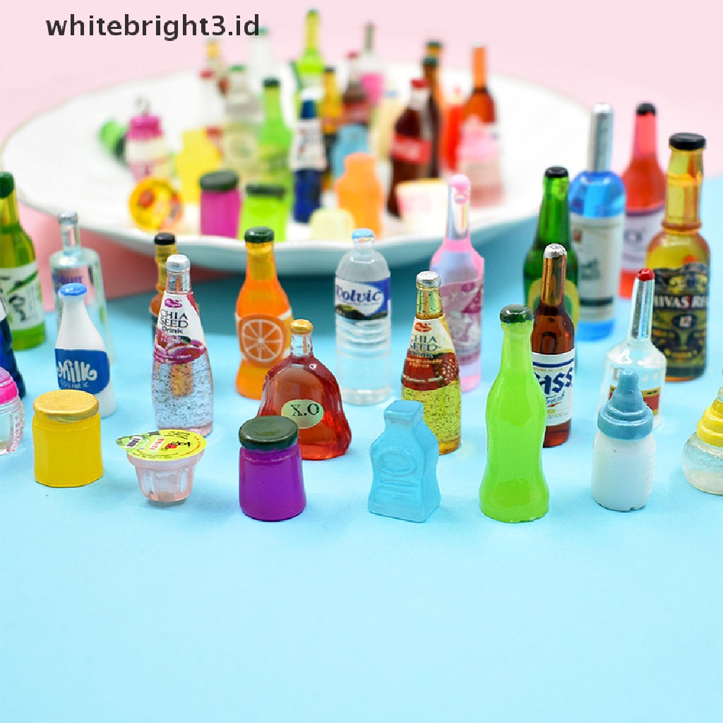 (whitebright3.id) 10 / 20PCS Miniatur Botol Coke / wine Untuk Aksesoris Rumah Boneka