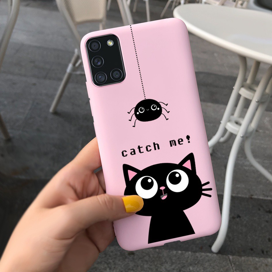 Shockproof Case Samsung A71 A51 A31 Cute Cartoon Cat Painted Candy Phone Cover Samsung Galaxy SM-A315F A515F A715F Casing-TGdanF1155
