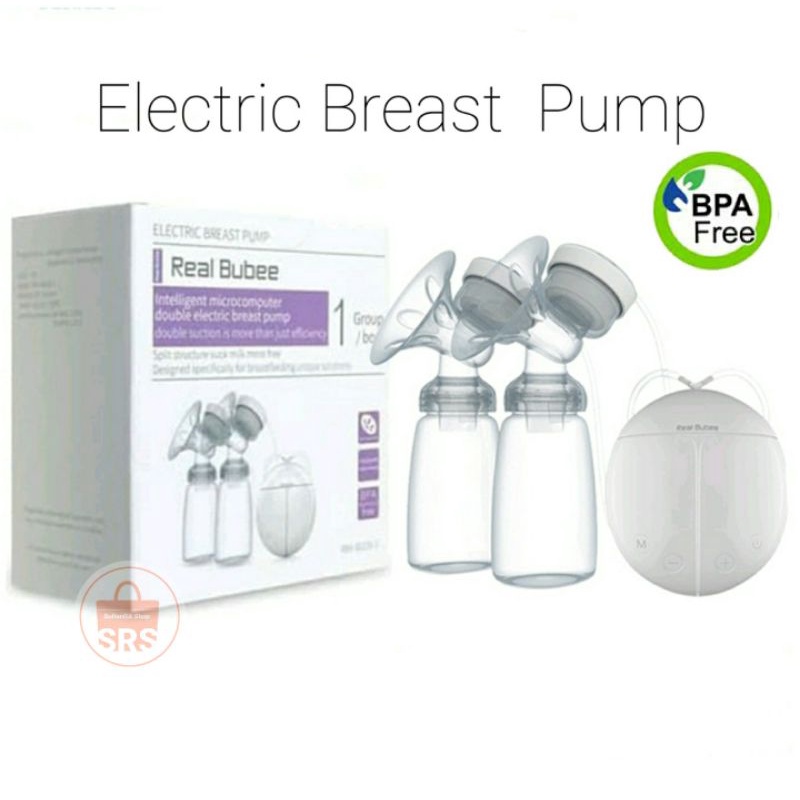 Breast Pump Elektrik Double Pump BPA FREE / Pompa asi Elektrik Pompa Botol Ganda Real Bubee ELECTRIC