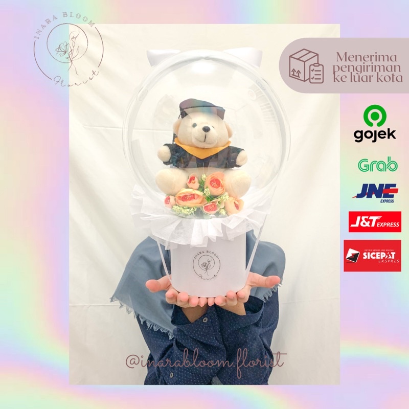 Box Bunga/ Buket balon/ Balon box/ Bloom box/ bunga balon bunga/ buket korea/ buket boneka