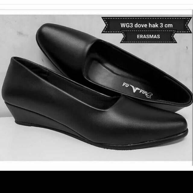 Wedges doff 3cm ,sepatu persit, bhayangkari, pia, ikkt