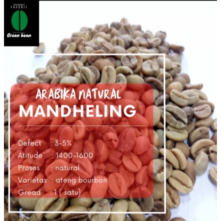 

green bean / biji kopi Arabika MANDHELING - 1 Kg - Natural