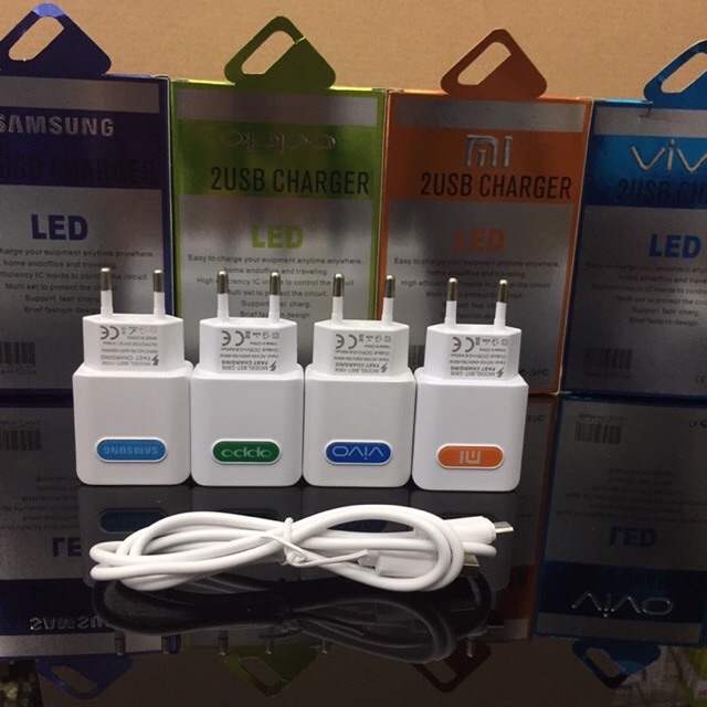 Charger BST LED 2USB 3,6A Samsung Xioami Oppo Vivo Realme Adapter Travel 2USB Branded Adaptor LED