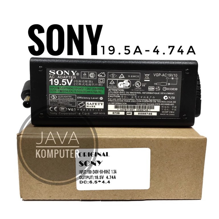Original Adaptor Charger Laptop Sony VGA-AC19V10, VGA-AC19V11, VGA-AC19V12, VGP-AC19V26 19V 4.7A