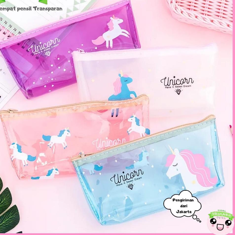 

XOZV [UBIMARU] UNICORN TRANSPARENT PENCIL CASE - TEMPAT PENCIL TRANSPARAN - UNICORN BAG ♨ 99