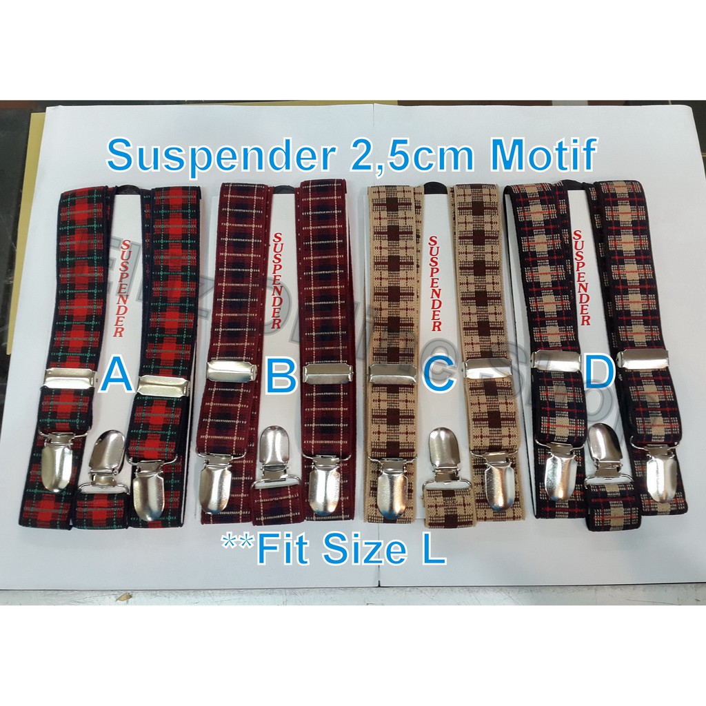 Bretel Suspender 2,5cm Motif Untuk Remaja sampai dewasa - Fit Size L