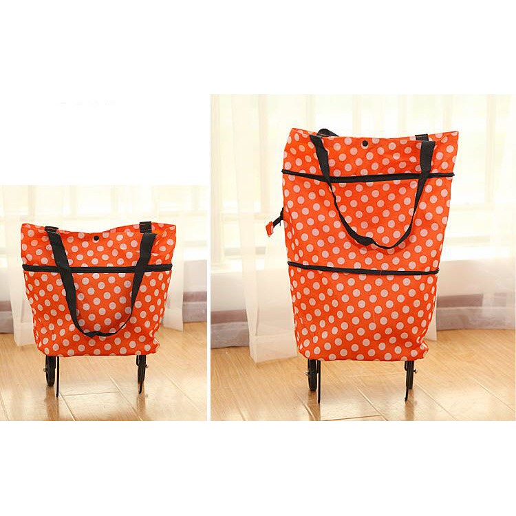 Travelmate [HARGA PROMO] Tas Troli Lipat belanja motif Trolly bag Shopping Foldable Trolley Bag Cart