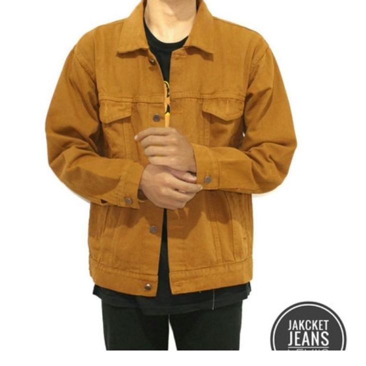 Stok Terbatas JAKET JEANS  PRIA KUNING KUNYIT MUSTARD