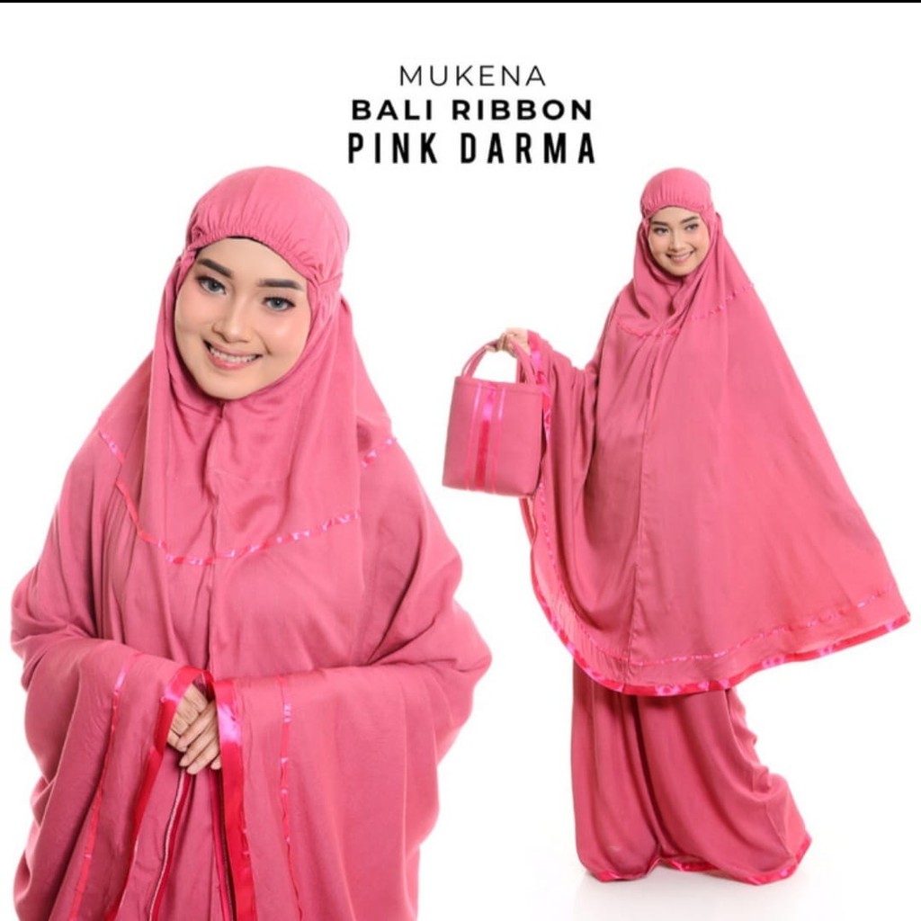 Mukena bali ribbon pita pink