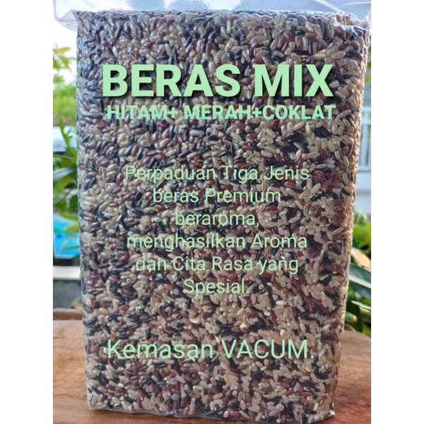 beras mix 3 (merah+hitam+coklat) 1000 gram