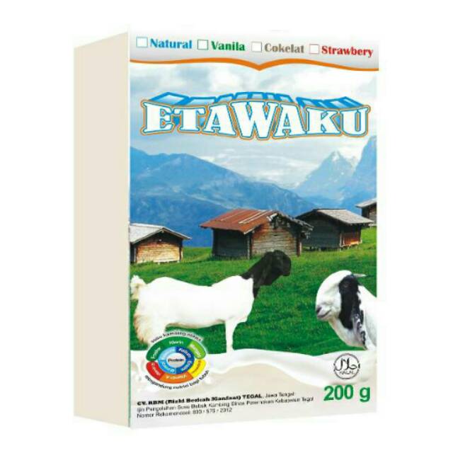 

Susu kambing ETAWAKU 200gram rasa Vanilla, coklat