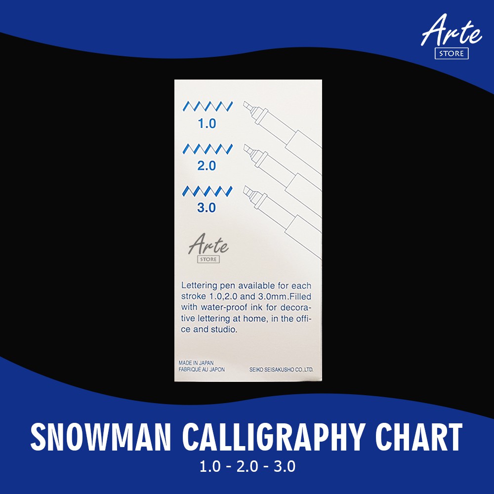 Pena Kaligrafi - Snowman Calligraphy Pen Set isi 3 pcs