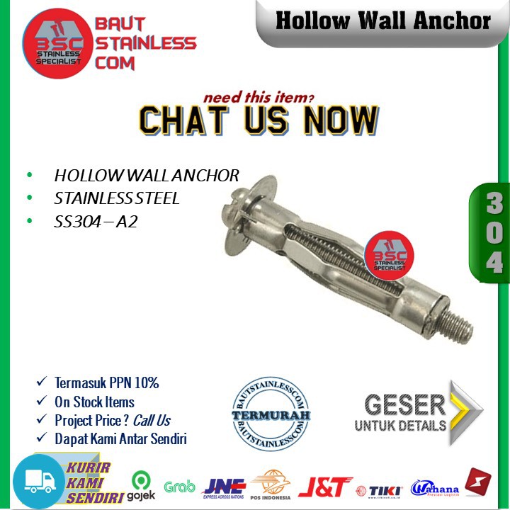 HOLLOW WALL ANCHOR STAINLESS SS304