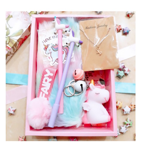 

Paket Giftbox / Hadiah Pastel Unicorn 2 (Premium) / Kado Ulang Tahun / Hampers Lebaran untuk Anak