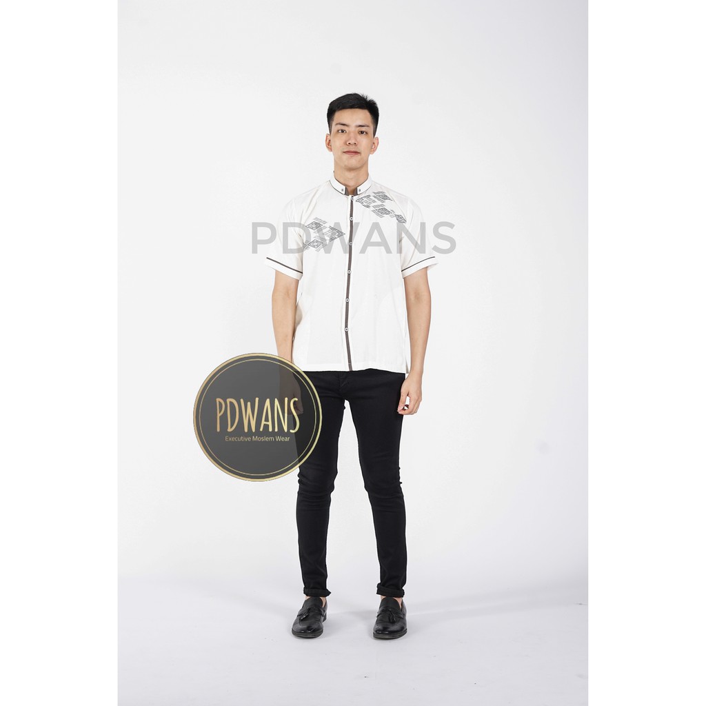 BAJU KOKO Muslim Lengan Pendek Motif Bordir PDWANS - RD20