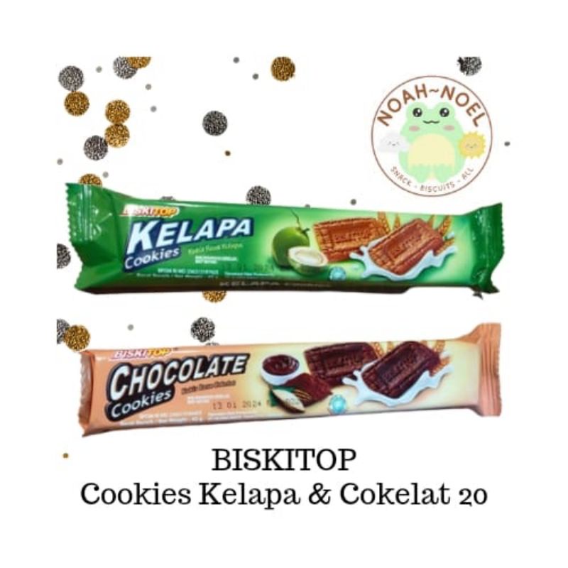 

NN - BISKITOP Cookies 20gr rasa Kelapa Cokelat cemilan biskuit anak kue murah