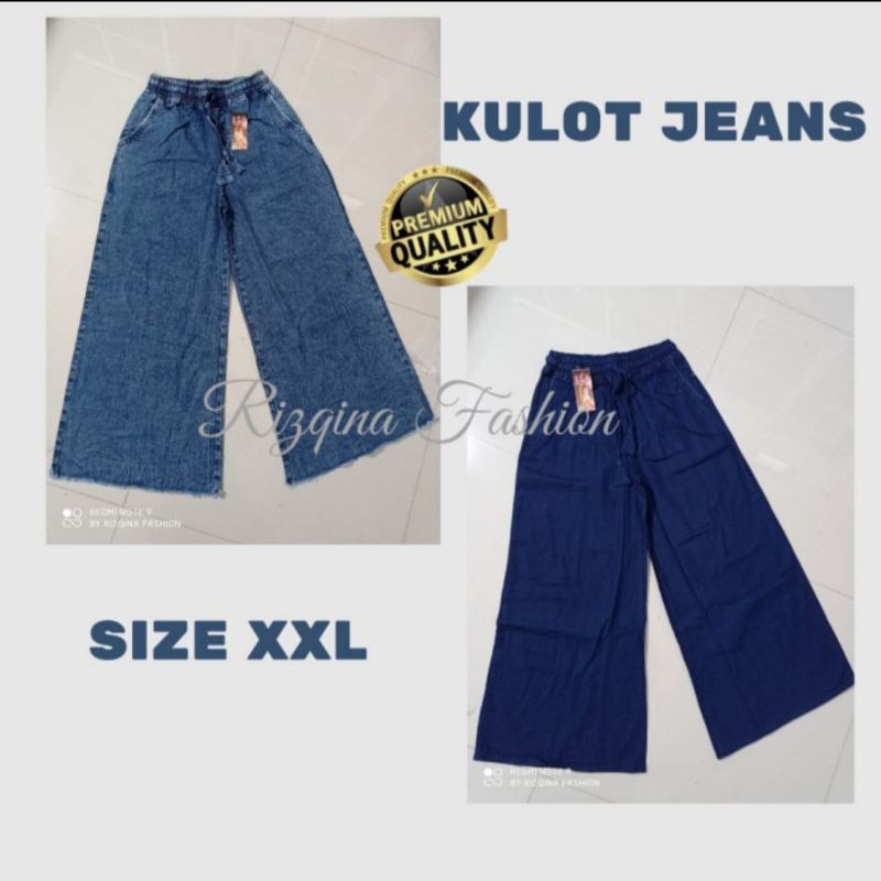 JUMBO Kulot Jeans Wanita Big Size / Celana Jeans Wanita BB 40-65 kg