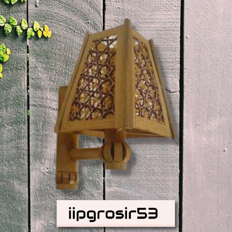 Hiasan tempel lampu dari bambu/ hiasan dinding tempel lampu bambu unik/kap bambu