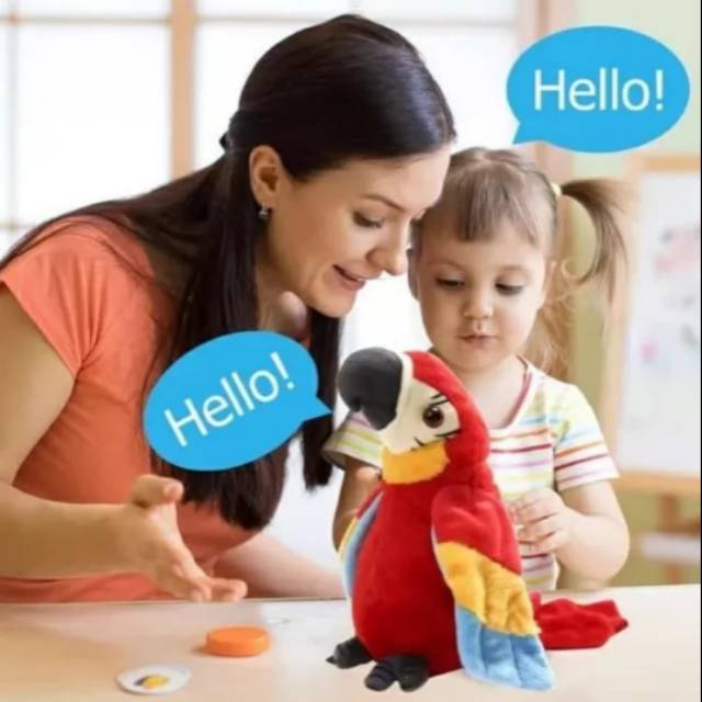 Talking Birdie // Mainan Anak Boneka Burung Beo Peniru Suara // Boneka Bisa Berbicara