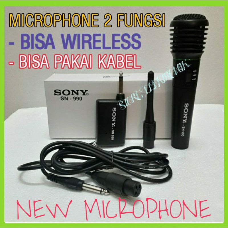 Microphone Sony SN 990 Bisa Wireless Dan Kabel 2 Fungsi High Quality