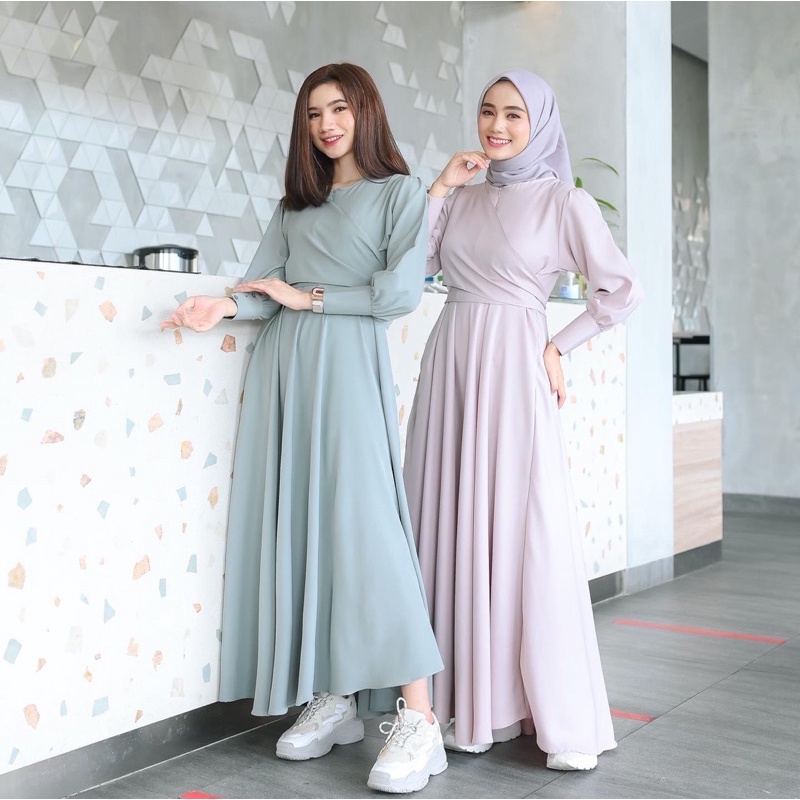 Rereyshop Madina Dress Bahan Shakilla Import Adem Dress Wanita Terlaris