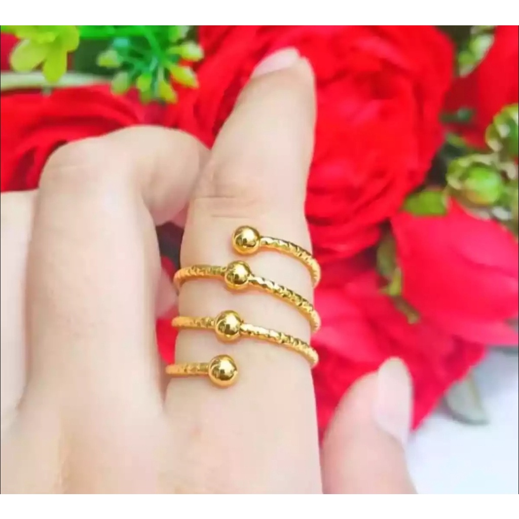Cincin Titanium Wanita Import Anti Karat Dan Luntur Warna Gold/Cincin Titanium Wanita KoreaN Style Terbaru/Cincin Titanium Asli