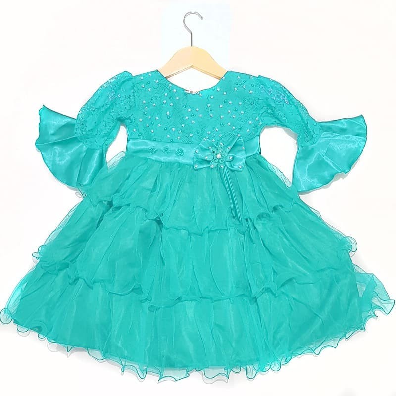 Dress Anak Perempuan 10 sampai 12 Tahun Import Korea Baju Anak Warna Putih Bahan Tile Tulle Soft Premium KA2