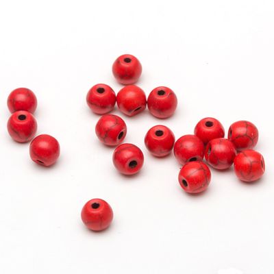 50 / 100pcs Manik-Manik Spacer Bulat Longgar Warna Merah Ukuran 4mm 6mm Untuk Perhiasan