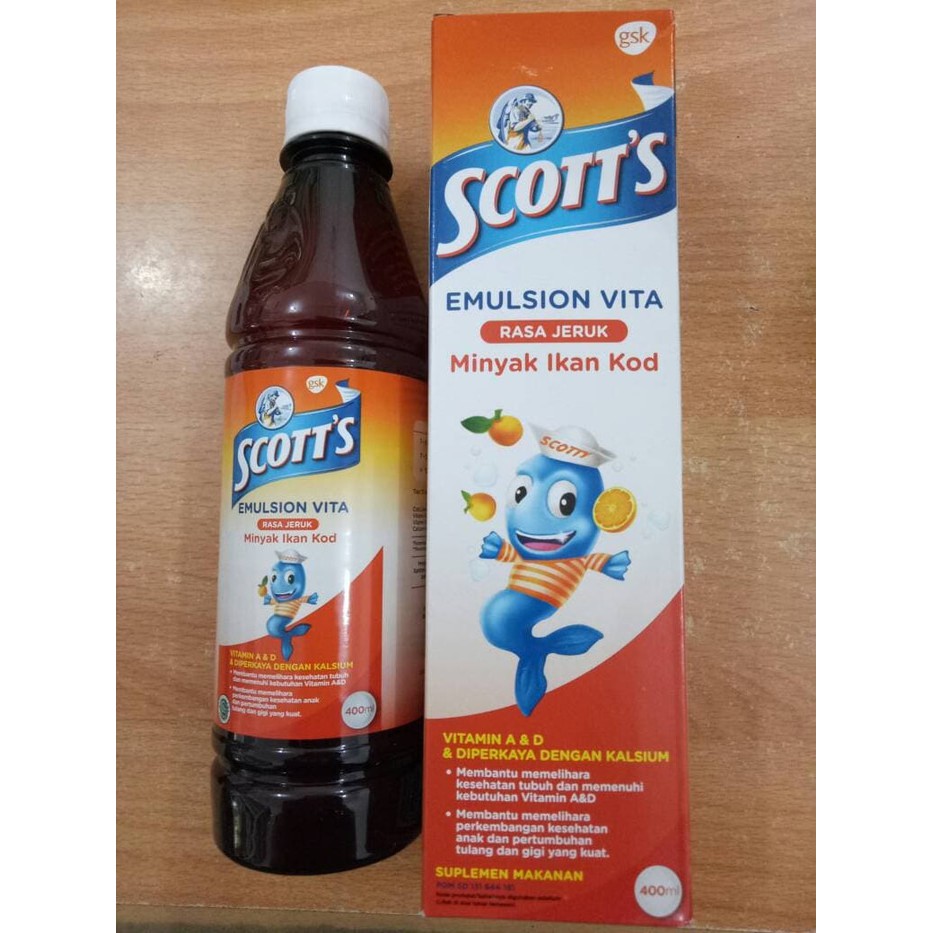 Obat China Scotts Emulsion Vita Minyak Ikan Kod 400ml Shopee Indonesia