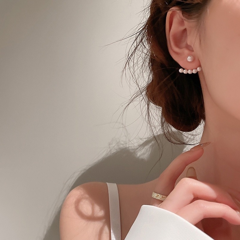 IFYOU Anting Stud Mutiara Warna Emas Untuk Aksesoris Wanita