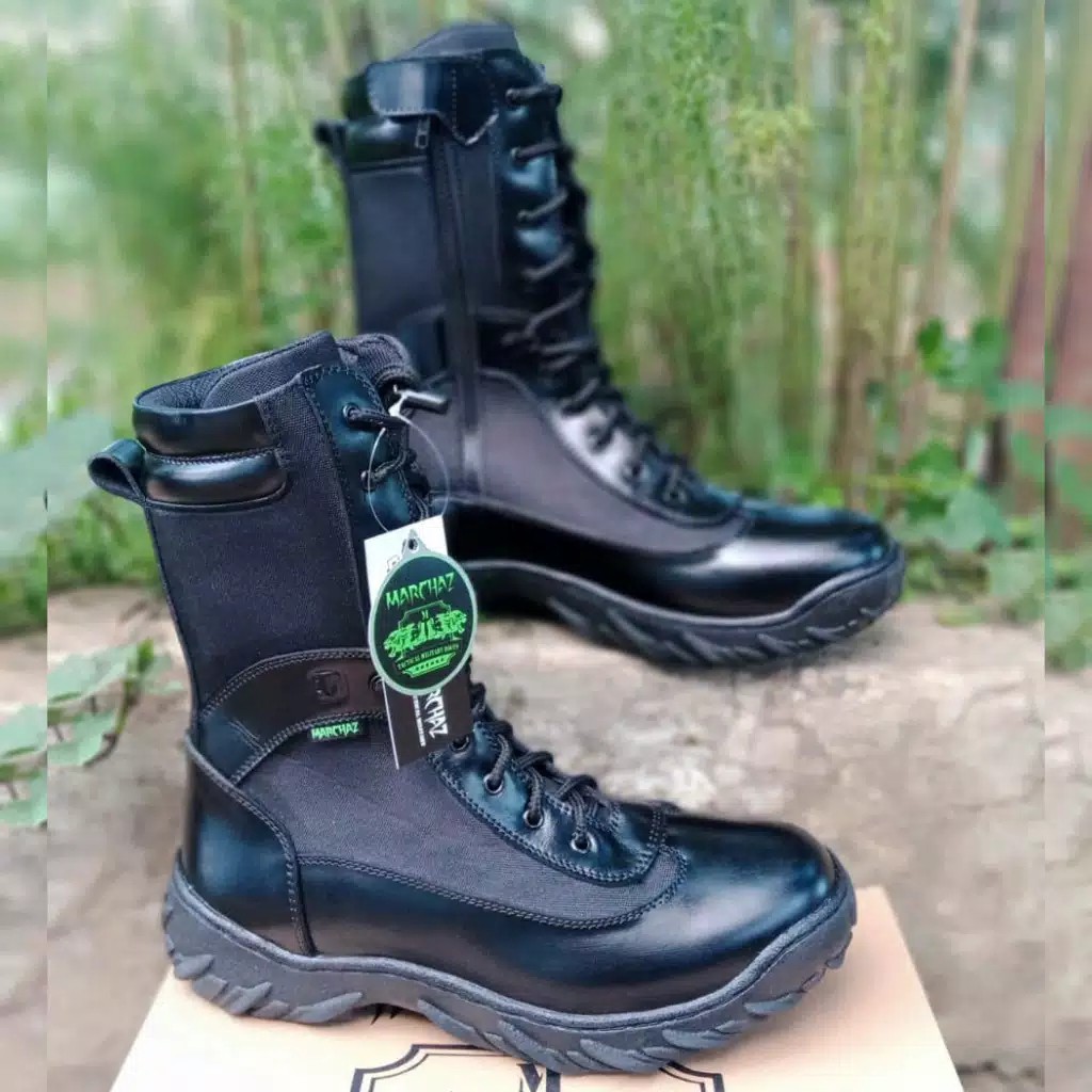 SEPATU PDL SWAT NEW MARCHAZ KULIT SAPI ASLI SEPATU PDL TNI POLRI SECURITY SATPAM DINAS LAPANGAN