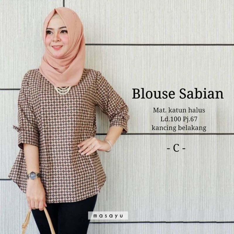 PAKAIAN WANITA/BLUS BATIK TERBARU/BLUS KANTOR/BATIK MURAH/BATIK QB