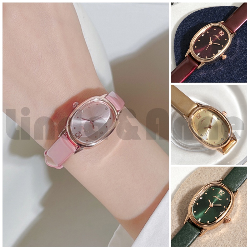 Jam Tangan Wanita Analog Korea Klasik Dan Elegan Strap Pu Fashion Import