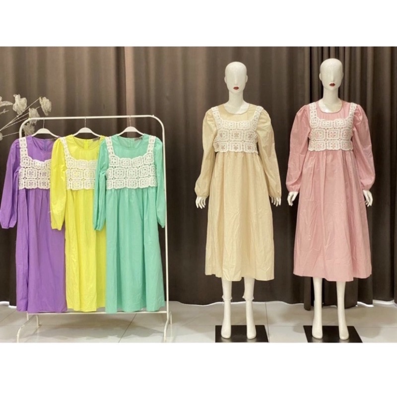 DRESS MAXI VEST 2in1 VIVORIE ORIGINAL LONG MAXI PREMIUM TERMURAH DESIGN KOREA DRESS WANITA VIRAL