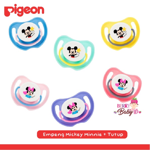 Pigeon Silicone Pacifier Mickey Minnie Series Empeng Dot Soother Bayi Berry Mart