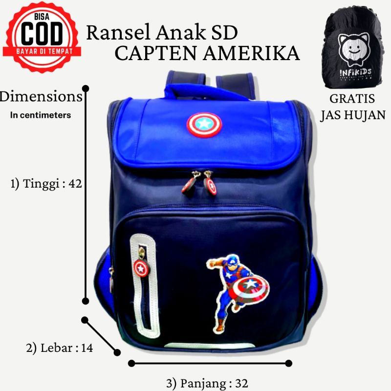 Tas Anak Tas Ransel Anak Spiderman Captain Amerika Tas import