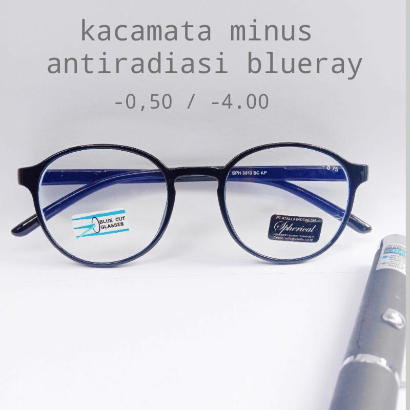 kacamata rabun jauh/kacamata minus antiradiasi blueray uk-0.50/-4.00 free box dan lap