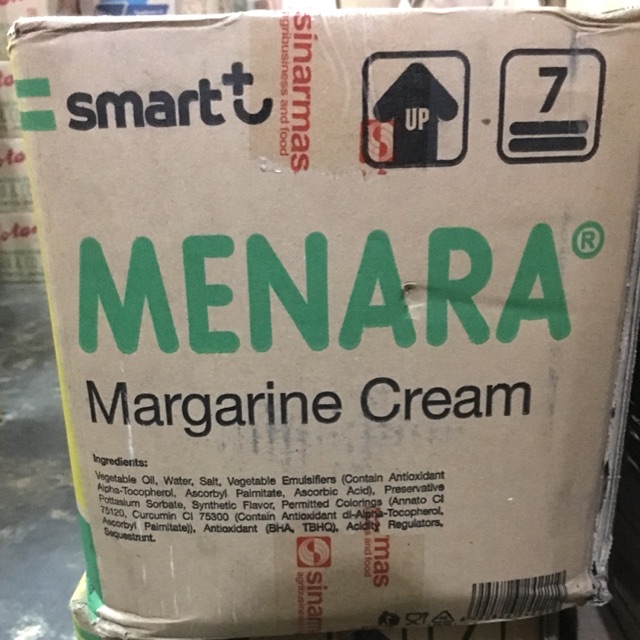 Menara Margarine Cream 15kg dus / Margarin Menara Dus / Mentega Kuning 15kg Menara