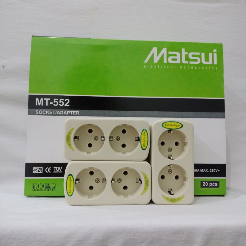 Stop Kontak Lampu Kuningan 2 Lubang Matsui Kabel Roll Terminal Kabel