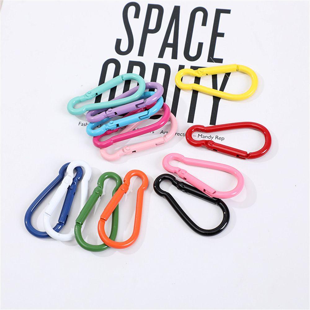 Lanfy Carabiner Hook Warna-Warni 5pcs/Lot Membuat Logam Perhiasan Camping 45x24mm Gantungan Kunci Klip