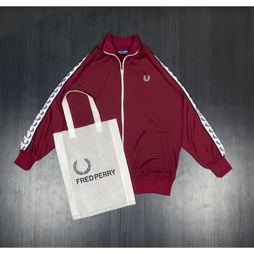 JAKET TRACKTOP CASUAL FREDFERRY PREMIUM MAROON