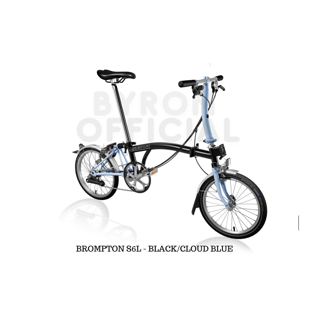 BROMPTON M6R / S6L 2021 Sepeda Lipat Garansi 5 Tahun - Black/Cloud Blue