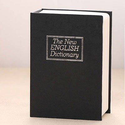 Security Dictionary Cash Jewelry Key Lock Book Storage L Size - Black