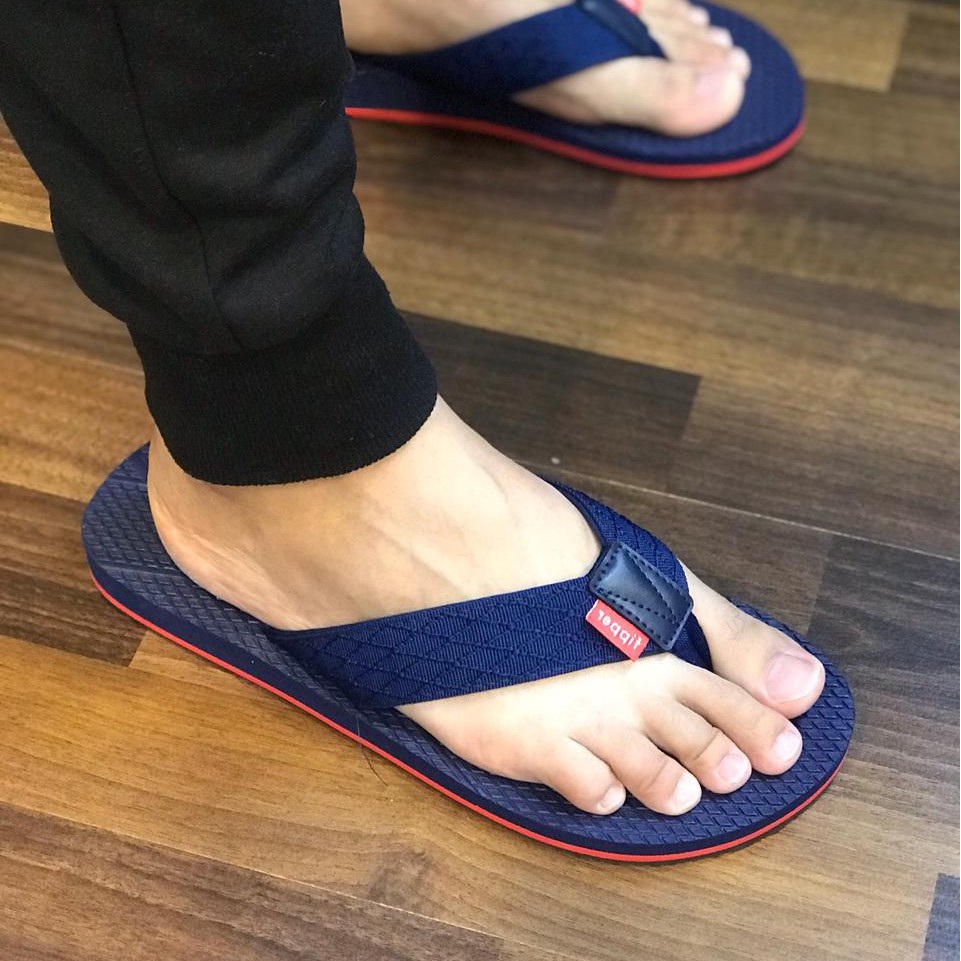 Sandal Fipper Refitt Original for Man (NEW), Sandal jepit kain - Navy Ruby
