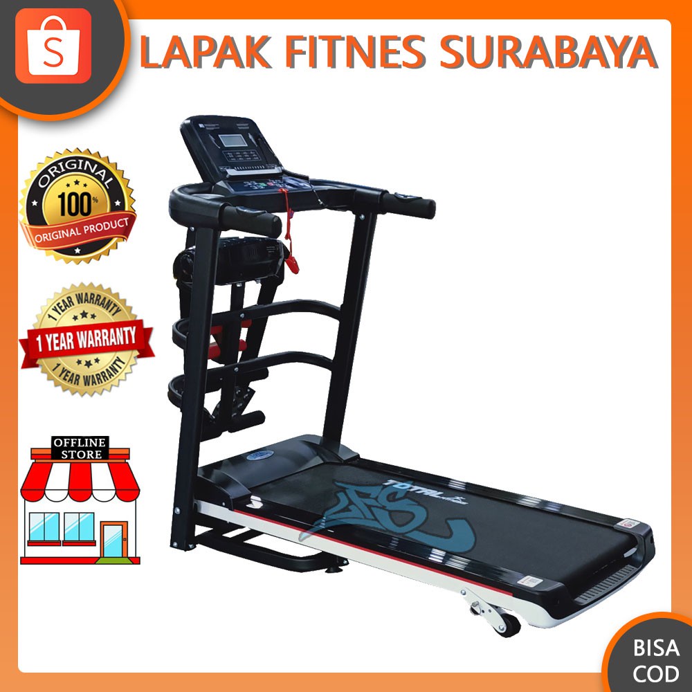 Jual Alat Fitness Total Fitnes Treadmill Elektrik 1 5 Hp 4 Fungsi Tl