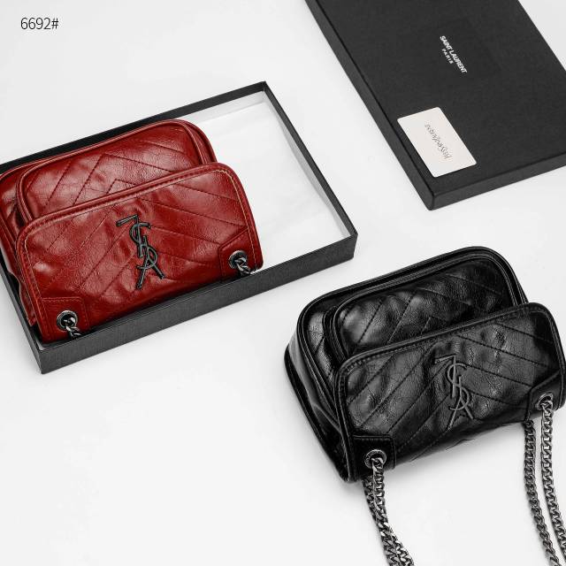 _*YSL Yves Saint Laurent Niki Small Chain Sling Bag #6692*_